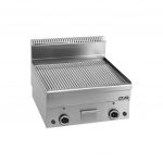 Plaque à snacker rainurée à gaz à poser 600x600x270mm