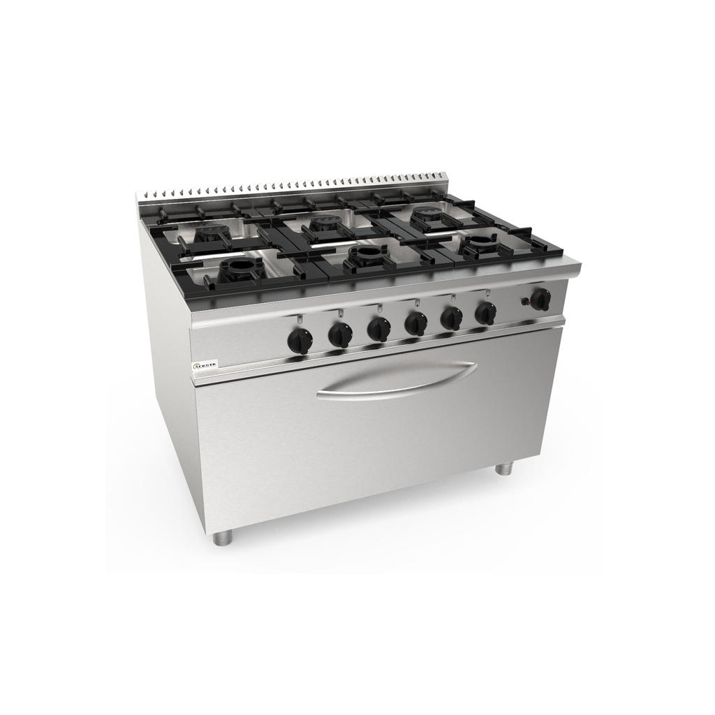 Cuisinière gaz sur four gaz 6 feux 1200x900x850mm 56,4kW – Matériel de  Cuisine Professionnel