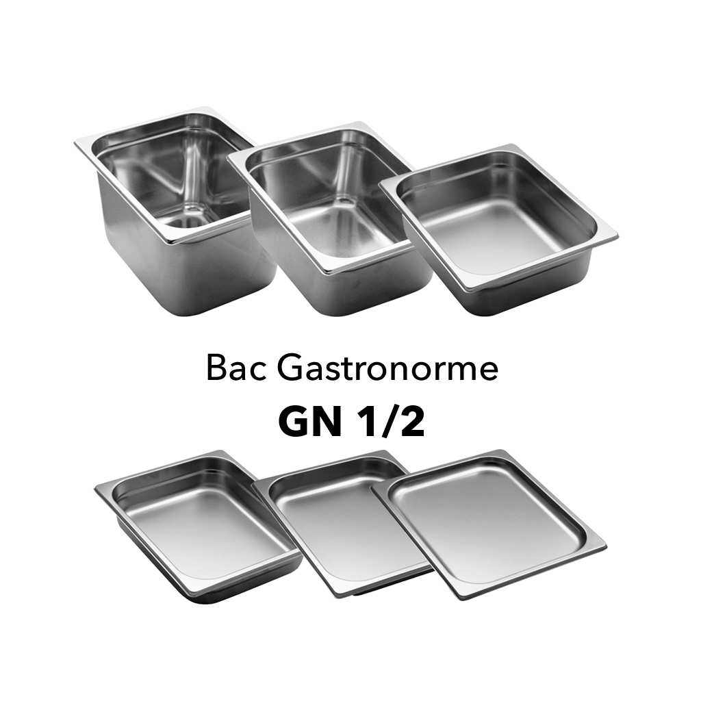 Bac inox gastronorme GN 1/2 profondeur 200 mm.