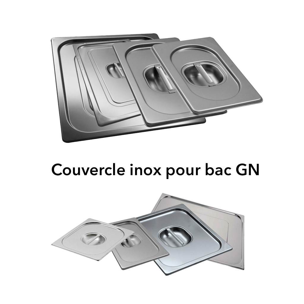 Couvercle bac inox GN 1/1 professionnel