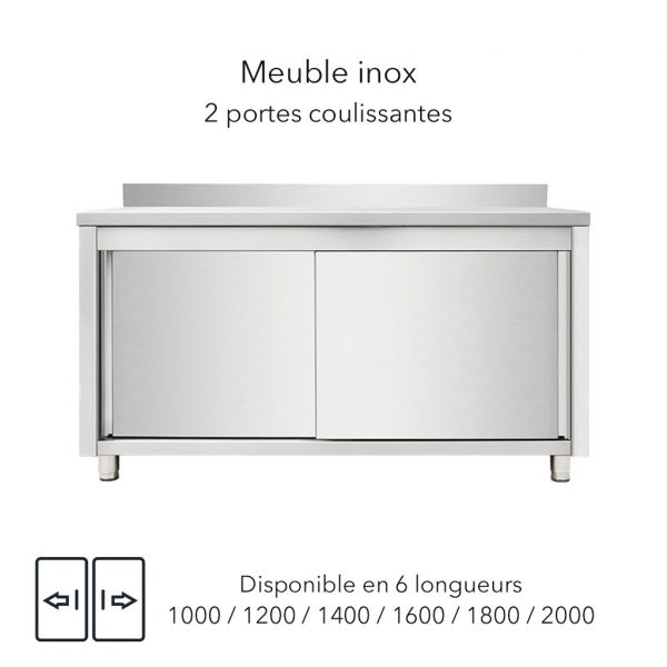 Meuble inox 2 portes