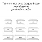 Table inox couv 600dosseret