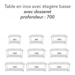 Table inox couv 700dosseret