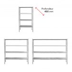 Rayonnage inox 4niveaux 400