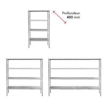 Rayonnage inox 4niveaux 400