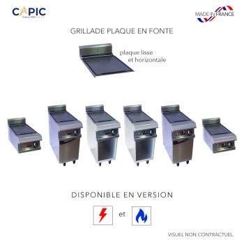 Grillade plaque fonte lisse